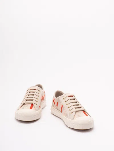Fendi Canvas Domino Sneakers Featuring Low-top Silhouette