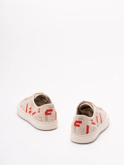 Fendi Canvas Domino Sneakers Featuring Low-top Silhouette