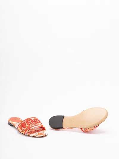 Fendi Women `bandana` Embroidery With Logo Slides
