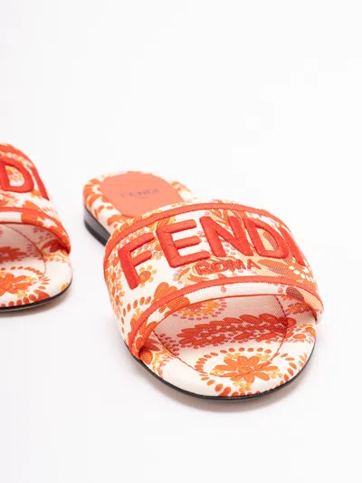 Fendi Women `bandana` Embroidery With Logo Slides