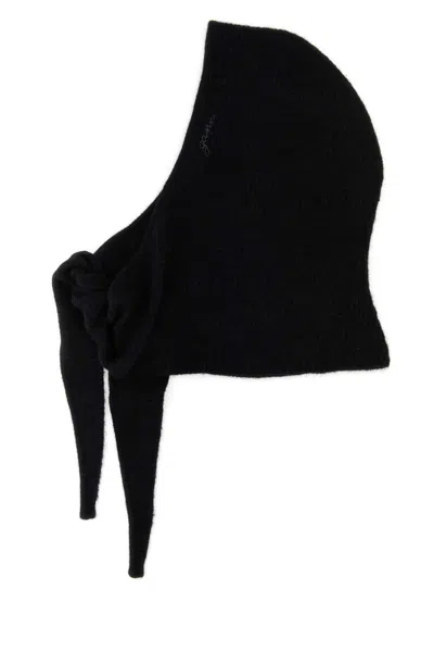 Ganni Women Black Stretch Wool Blend Hood In Black
