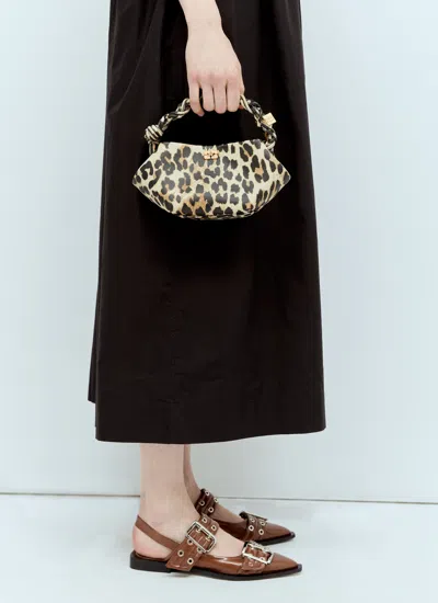 Ganni Mini Bou Leo Printed Shoulder Bag In Animal Print