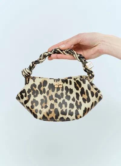 Ganni Mini Bou Leo Printed Shoulder Bag In Animal Print