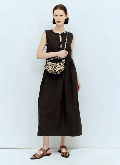 Ganni Mini Bou Leo Printed Shoulder Bag In Animal Print