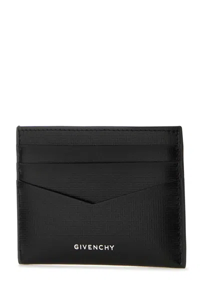 Givenchy Logo Glossed Leather Card Holder In Black
