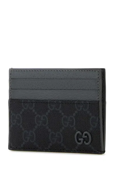 Gucci Leather-trimmed Gg Canvas Card Holder