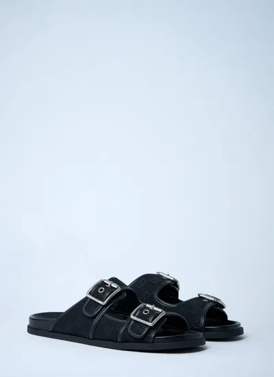 Gucci Men Gg Slide Sandals With Buckles