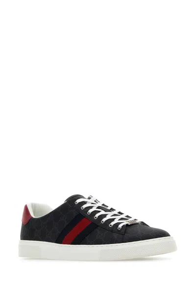 Gucci Gg Supreme Fabric Sneakers With Lateral Web Band