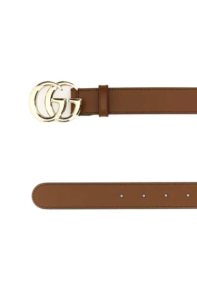 Gucci Women Caramel Leather Belt