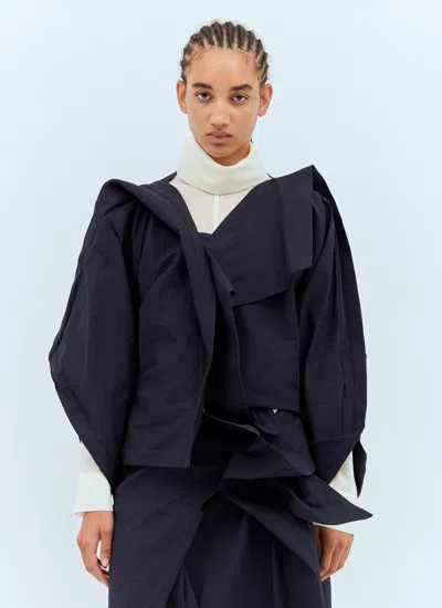 Issey Miyake Enclothe Woven Cardigan In Blue