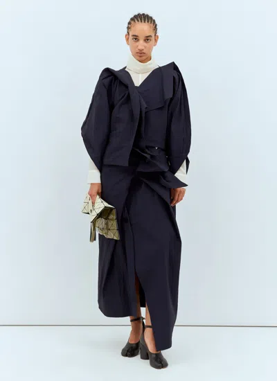 Issey Miyake Enclothe Woven Cardigan In Blue