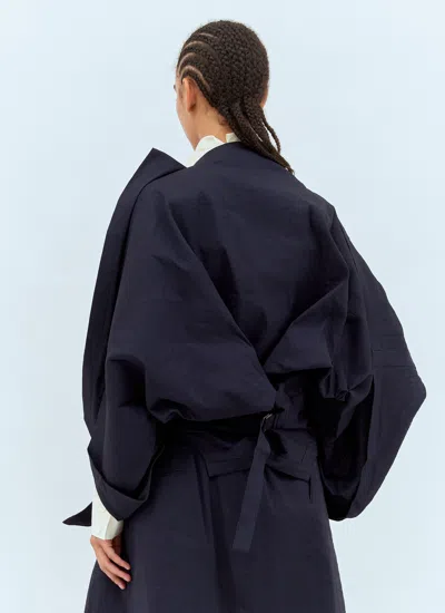 Issey Miyake Enclothe Woven Cardigan In Blue