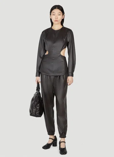 Issey Miyake Cut-out Long-sleeve Blouse In Black