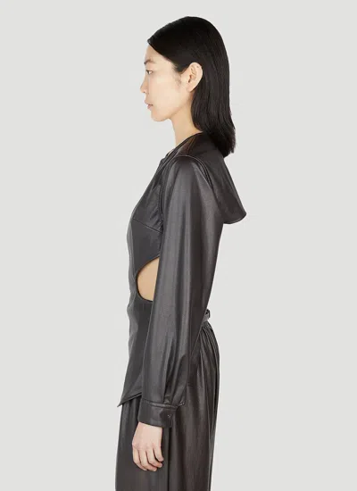 Issey Miyake Cut-out Long-sleeve Blouse In Black