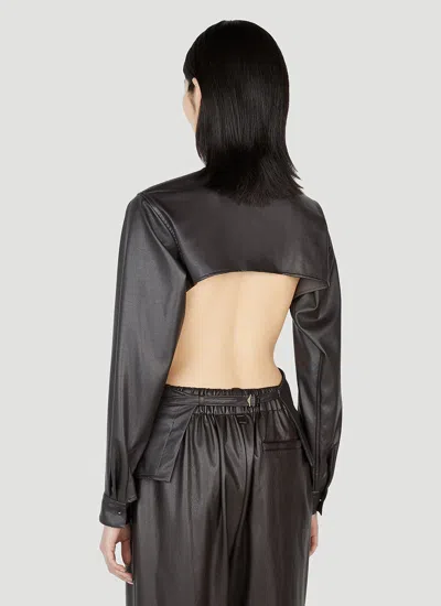 Issey Miyake Cut-out Long-sleeve Blouse In Black