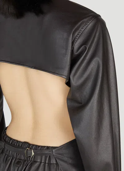Issey Miyake Cut-out Long-sleeve Blouse In Black