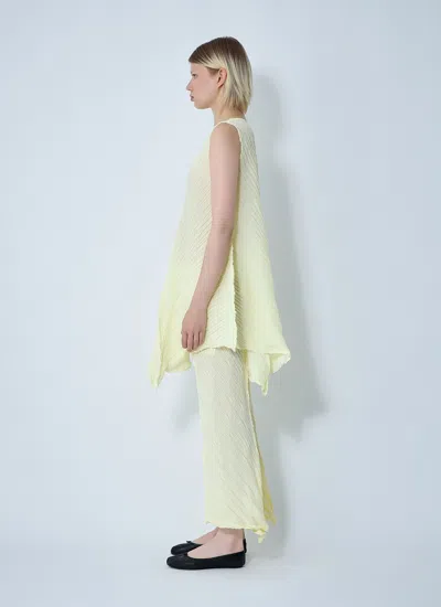 Issey Miyake Wrinkled And Twisted Asymmetric Dress In Neutral