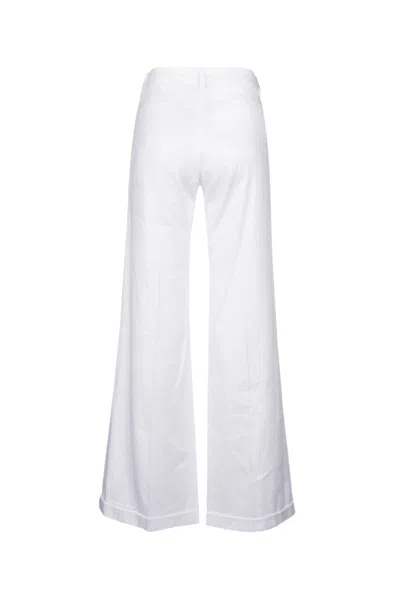 Jacob Cohen Denim Trousers With Wide Leg And Pockets In White
