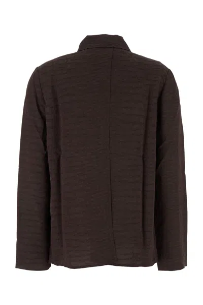 Jacquemus The Textured Night Shirt In Brown