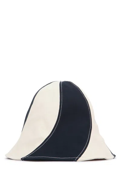 Jacquemus Striped Canvas Bob Hat In Neutral