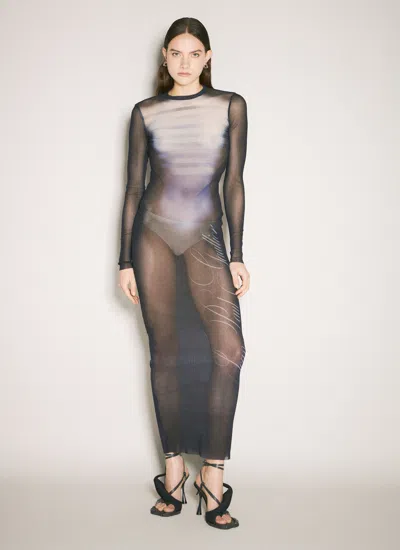 Jean Paul Gaultier Women Le Mâle Crewneck Maxi Dress In Black