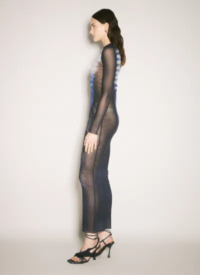 Jean Paul Gaultier Women Le Mâle Crewneck Maxi Dress In Black
