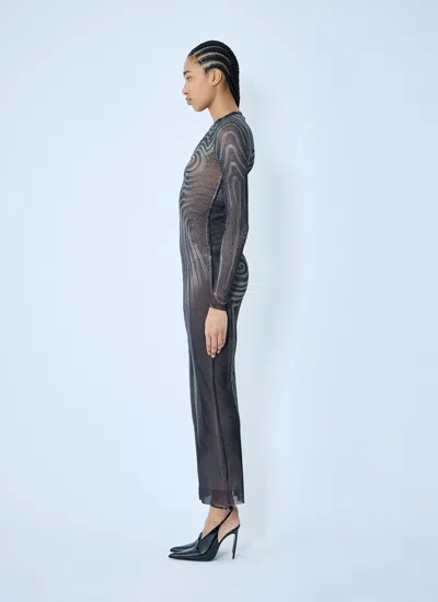 Jean Paul Gaultier Women Mesh Maxi Dress In Black
