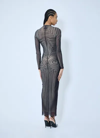 Jean Paul Gaultier Women Mesh Maxi Dress In Black