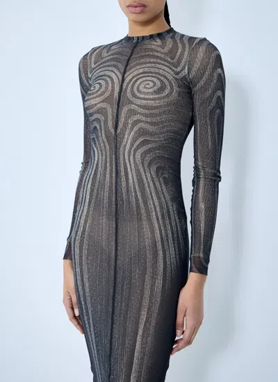 Jean Paul Gaultier Women Mesh Maxi Dress In Black