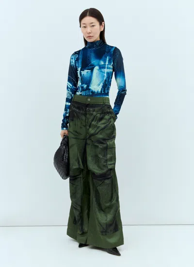Jean Paul Gaultier Women Pigalle Velvet Bodysuit In Blue