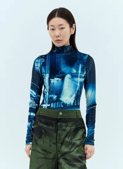 Jean Paul Gaultier Women Pigalle Velvet Bodysuit In Blue