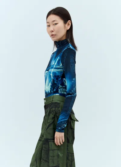 Jean Paul Gaultier Women Pigalle Velvet Bodysuit In Blue