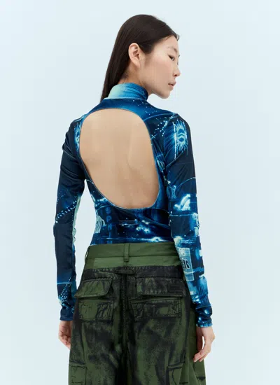 Jean Paul Gaultier Women Pigalle Velvet Bodysuit In Blue