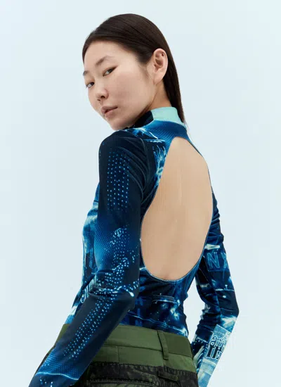 Jean Paul Gaultier Women Pigalle Velvet Bodysuit In Blue