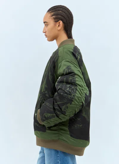 Jean Paul Gaultier Khaki 'the Trompe L'œil' Bomber Jacket In Multi