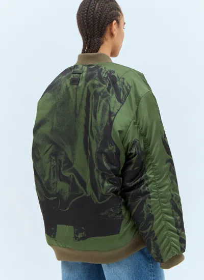 Jean Paul Gaultier Khaki 'the Trompe L'œil' Bomber Jacket In Multi