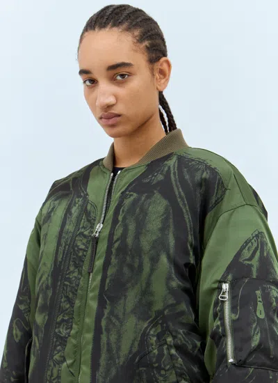 Jean Paul Gaultier Khaki 'the Trompe L'œil' Bomber Jacket In Multi