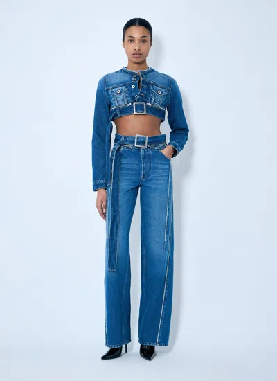Jean Paul Gaultier The Belted Denim Jeans In Blue