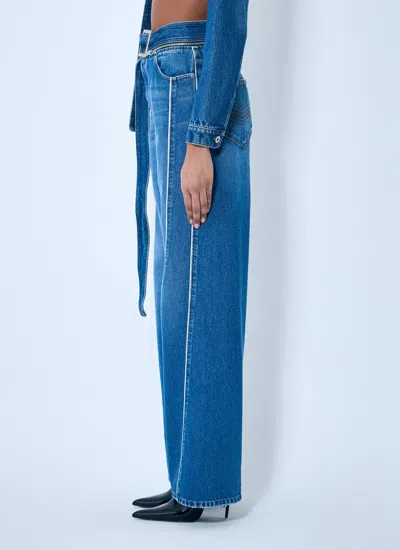 Jean Paul Gaultier The Belted Denim Jeans In Blue