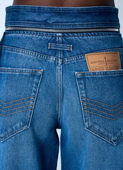 Jean Paul Gaultier The Belted Denim Jeans In Blue