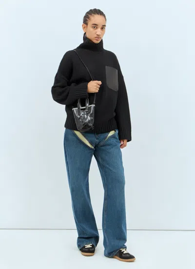 Jw Anderson J. W. Anderson Belt Anchor Logo Mini Tote Bag In Black