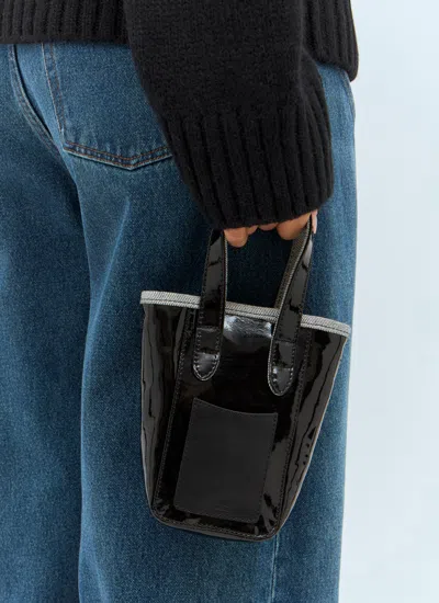 Jw Anderson J. W. Anderson Belt Anchor Logo Mini Tote Bag In Black