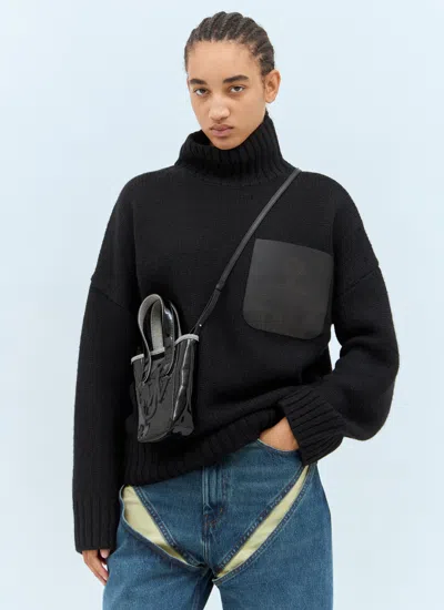 Jw Anderson J. W. Anderson Belt Anchor Logo Mini Tote Bag In Black