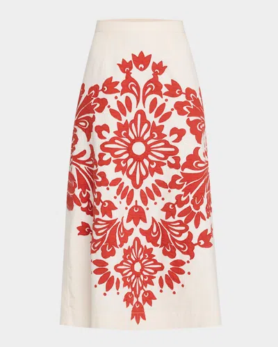 Sea Liliana Appliqué Midi Skirt