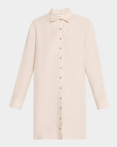 Xirena Bobby Solid Linen Shift Mini Shirtdress