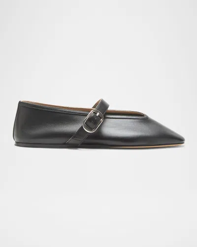 Le Monde Beryl Stella Leather Ballerina Flats In Black