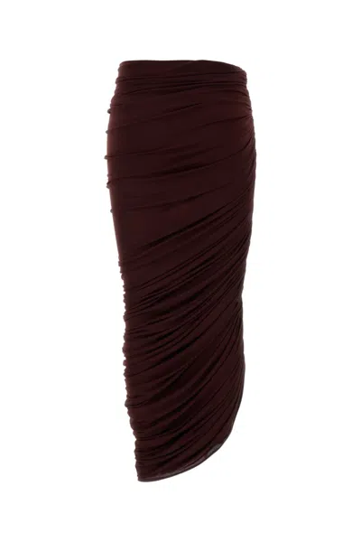 Magda Butrym Asymmetrical Draped Midi Skirt In Bordeaux