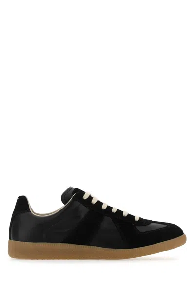Maison Margiela Women Black Leather Replica Sneakers
