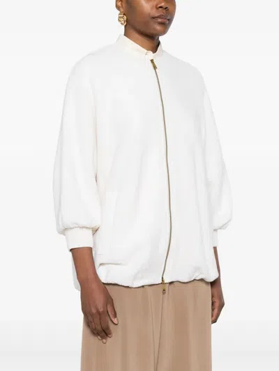 Max Mara Ivory Wool Blend Cirino Jacket In White