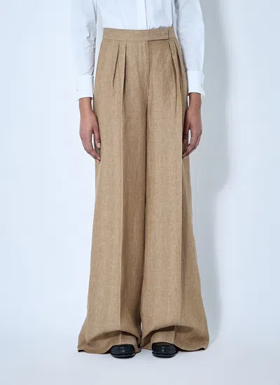 Max Mara Linen Pleated Pants